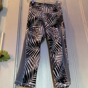 Floral Printed Black and White Leggings